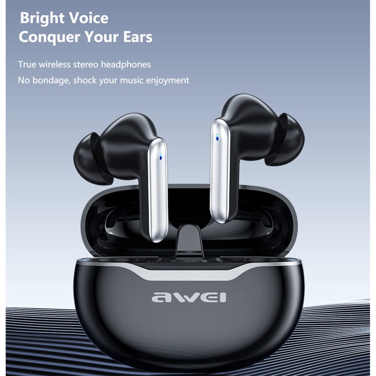 Awei T50 True Wireless Earbuds – Bluetooth 5.3 TWS with 13mm Drivers, 4-Mic ENC Noise Cancellation, IPX6 Waterproof & 25H Battery