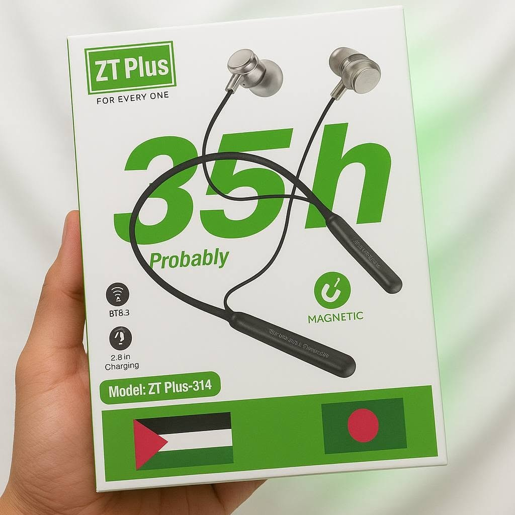 ZT Excellent Wireless Neckband Earphone – Bluetooth Headset with 220H Standby, Auto Power On/Off Detach Feature, Vibration Alert & Magnetic Earbuds