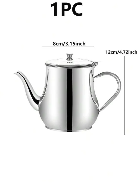 Stainless Steel Oil Strainer Pot & Container 410ml – Anti-Leakage Cooking Oil Dispenser Jug with Fine Mesh Filter for Kitchen & Home