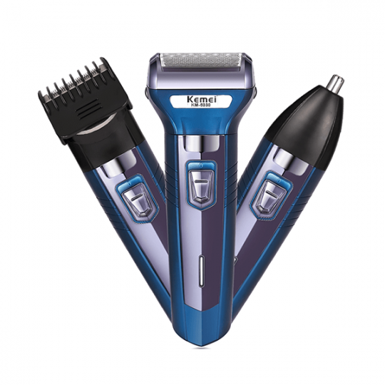 Kemei KM-6330 3-in-1 Rechargeable Hair Trimmer, Electric Shaver & Nose Clipper Grooming Kit For Men – Universal Voltage, 60 Min Runtime
