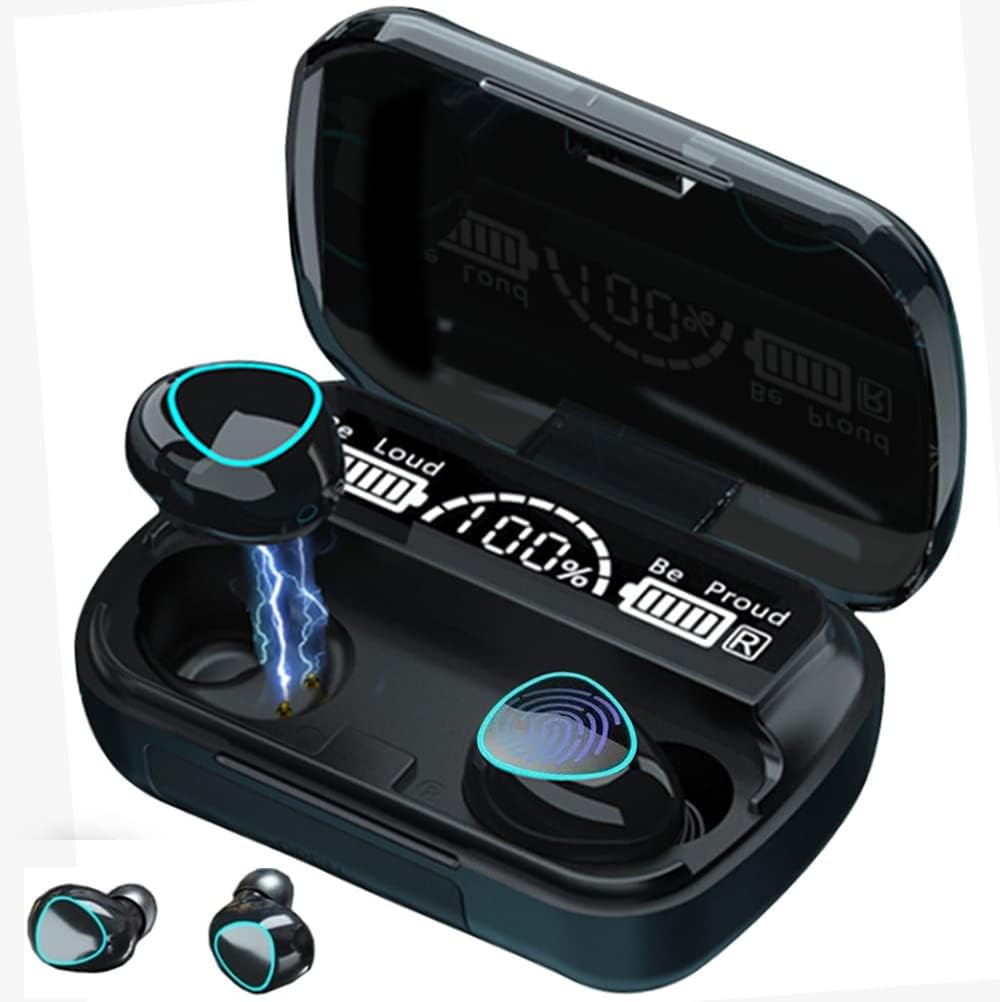 M10 True Wireless Earbuds – Bluetooth 5.1 TWS with 2000mAh Power Bank Charging Case, LED Battery Display, IPX7 Waterproof & Hi-Fi 9D Bass