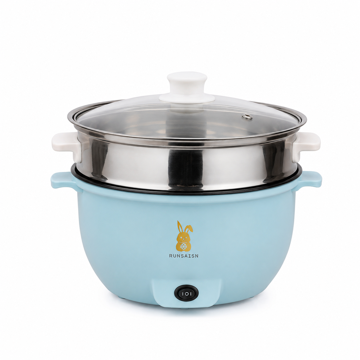 RUNBAISN 5.2L Electric Multi-Cooker & Hot Pot – Non-Stick Portable Electric Cooker with Steamer Tray, 2 Heating Modes for Rice, Noodles, Soup & Daily Cooking