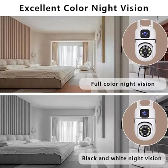 New V380 Mini Indoor PTZ Dual Lens 4MP HD Smart Home WiFi Security Camera – Baby Monitor with Night Vision, Two-Way Audio & Cloud Storage (SQ21-L)