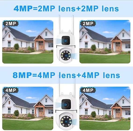 New V380 Mini Indoor PTZ Dual Lens 4MP HD Smart Home WiFi Security Camera – Baby Monitor with Night Vision, Two-Way Audio & Cloud Storage (SQ21-L)