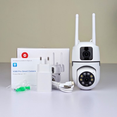 New V380 Mini Indoor PTZ Dual Lens 4MP HD Smart Home WiFi Security Camera – Baby Monitor with Night Vision, Two-Way Audio & Cloud Storage (SQ21-L)