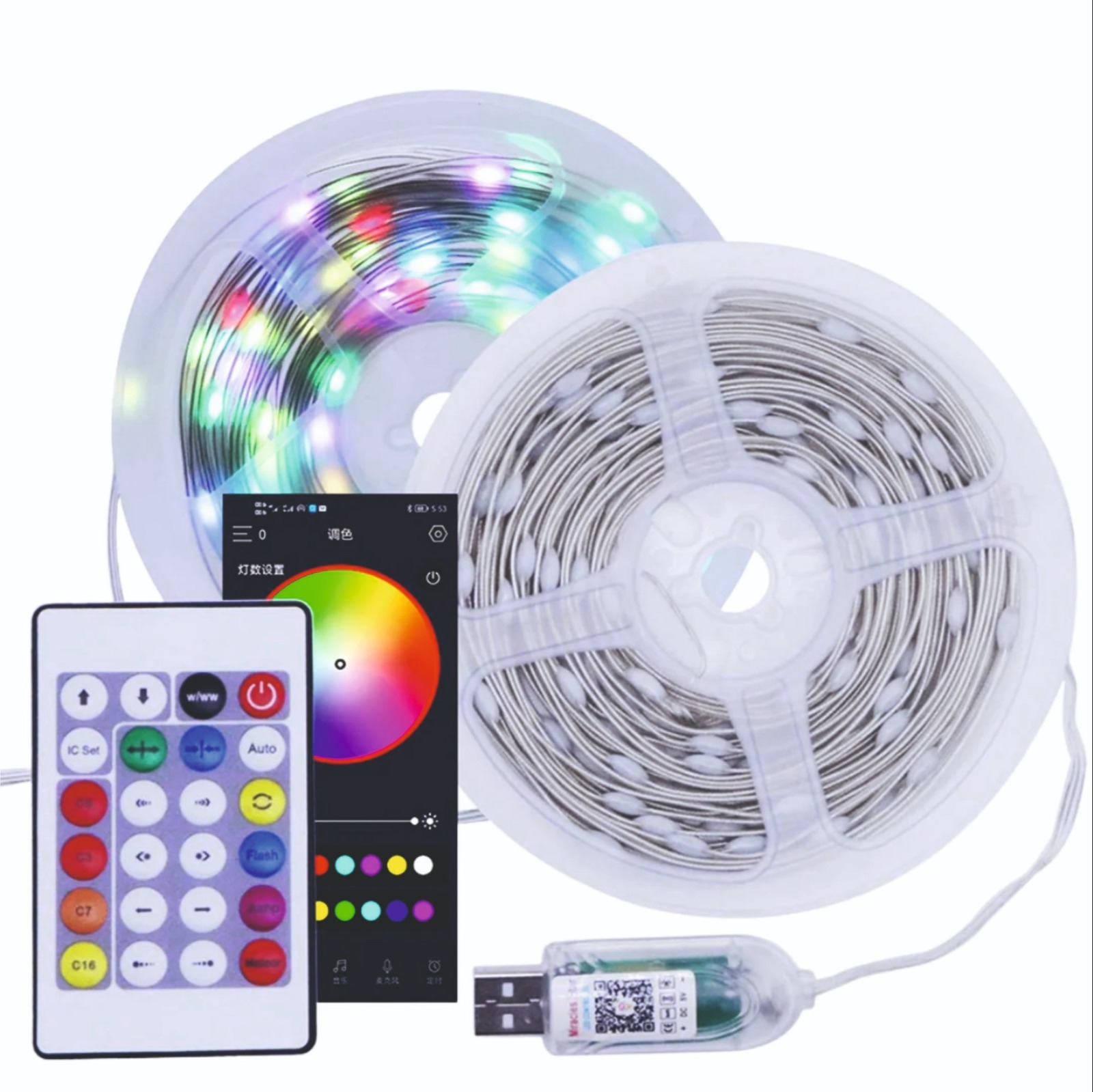 10M RGB Music LED String/Fairy Light। USB Powered Remote Controller & Smart App