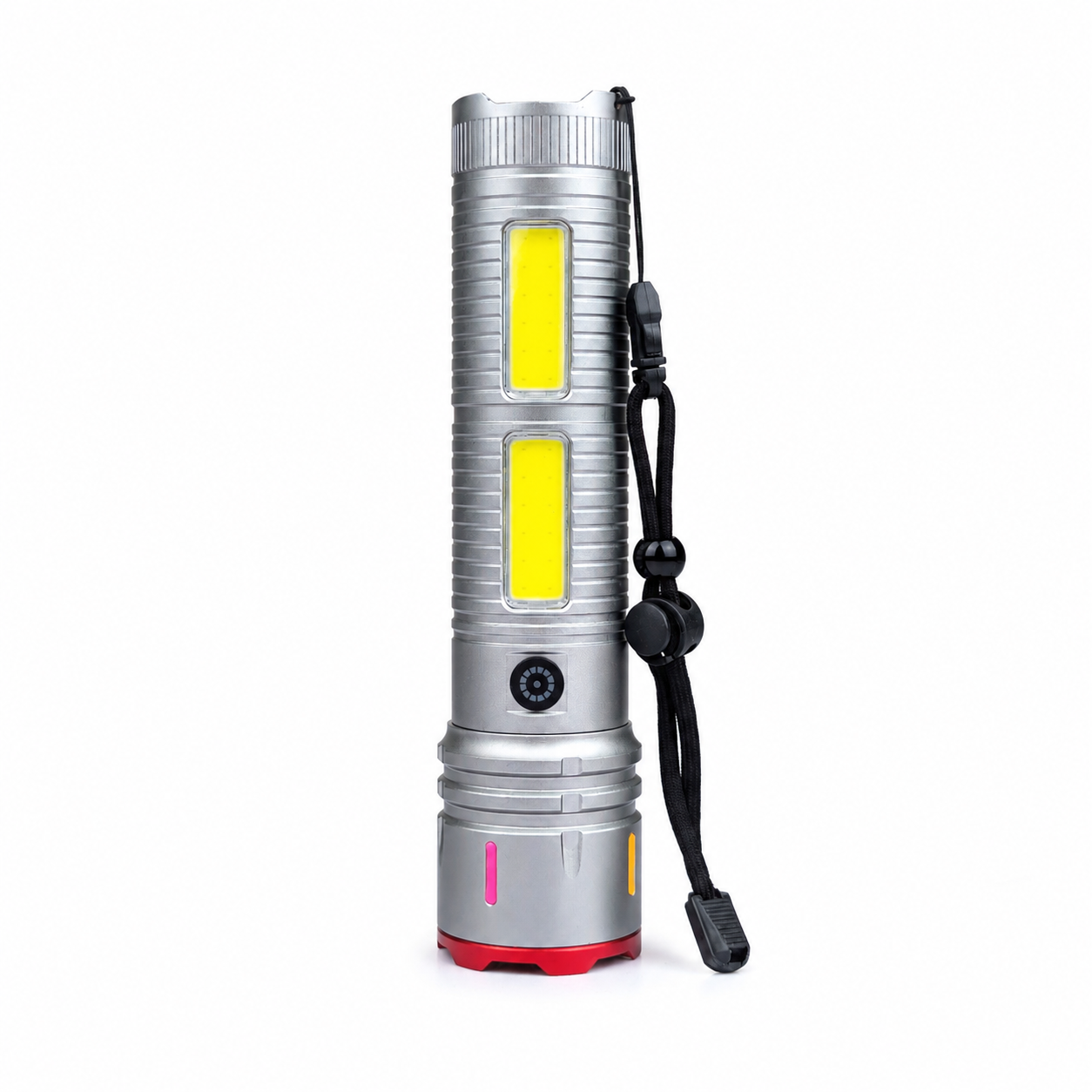 Laser Cannon X03 Metal Tactical Flashlight – High-Power Long-Lasting LED Torch with Built-In Power Bank & Durable Metal Body (8.5 Inch, 445g)