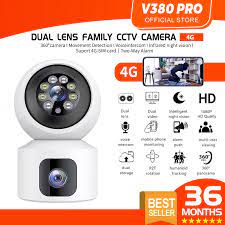 V380 Pro Dual Lens 1080P WiFi Security Camera – Rotatable 360-Degree Wireless Indoor CCTV with Smart AI Motion Tracking, Night Vision & Two-Way Audio (Model: V9L)