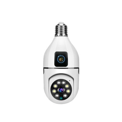 V380 SQ002 3MP Bulb WiFi IP Camera – 360-Degree Panoramic Wireless CCTV with Color Night Vision, Two-Way Audio, Motion Detection & E27 Socket Installation
